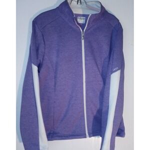 IZOD Golf Full Zip Jacket XXL Womens Purple White Athletic Sports Tennis 2X